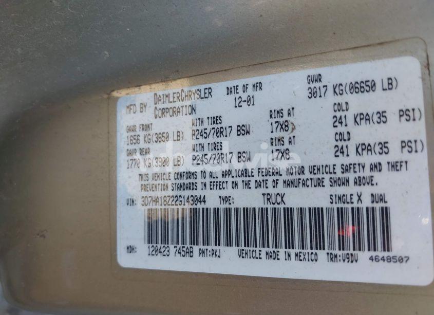 Photo 9 of 2002 Dodge Ram 1500 ST (VIN 3D7HA18Z22G143044)