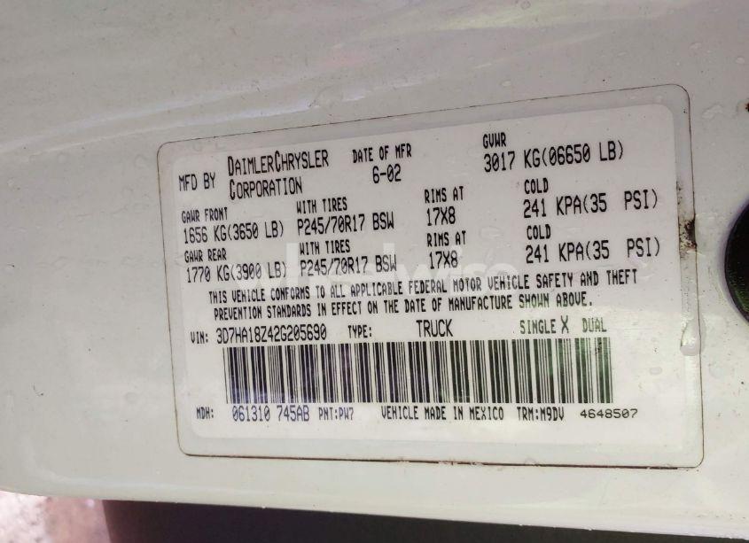 Photo 9 of 2002 Dodge Ram 1500 ST (VIN 3D7HA18Z42G205690)