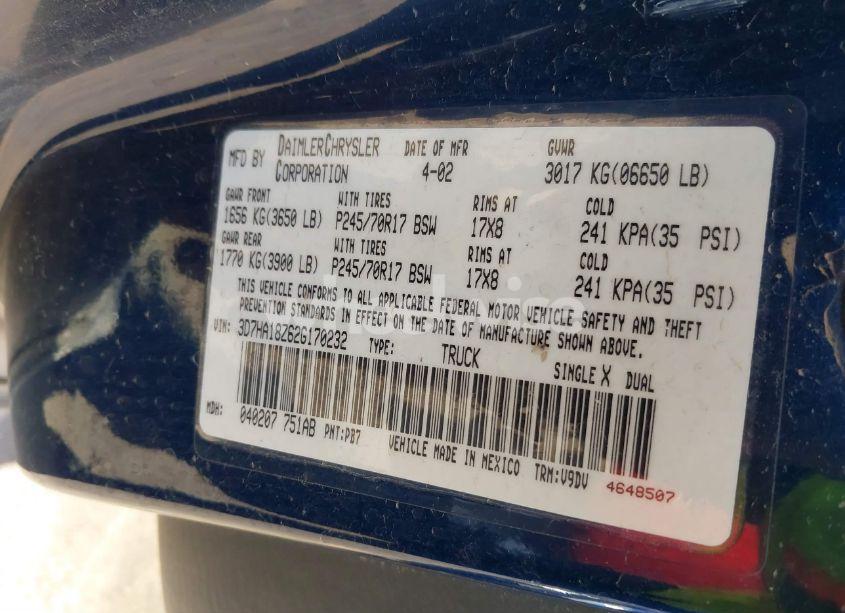 Photo 9 of 2002 Dodge Ram 1500 ST (VIN 3D7HA18Z62G170232)