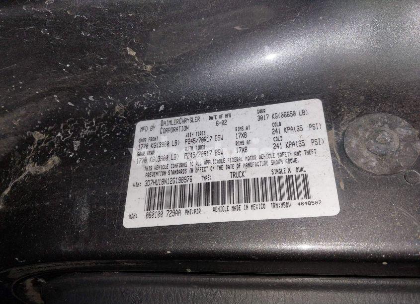 Photo 9 of 2002 Dodge Ram 1500 ST (VIN 3D7HU18N12G198976)