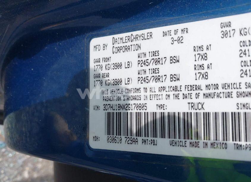 Photo 9 of 2002 Dodge Ram 1500 ST (VIN 3D7HU18NX2G170805)