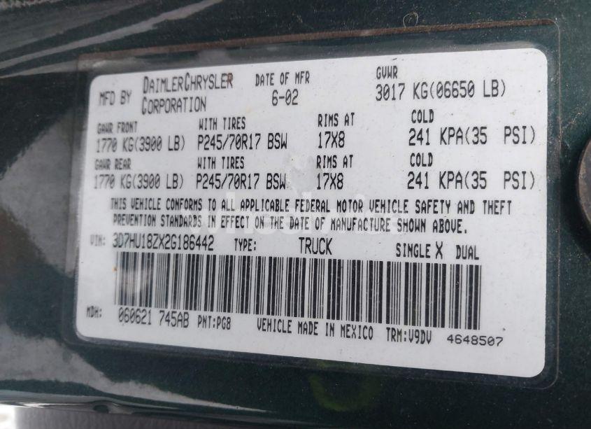 Photo 9 of 2002 Dodge Ram 1500 ST (VIN 3D7HU18ZX2G186442)