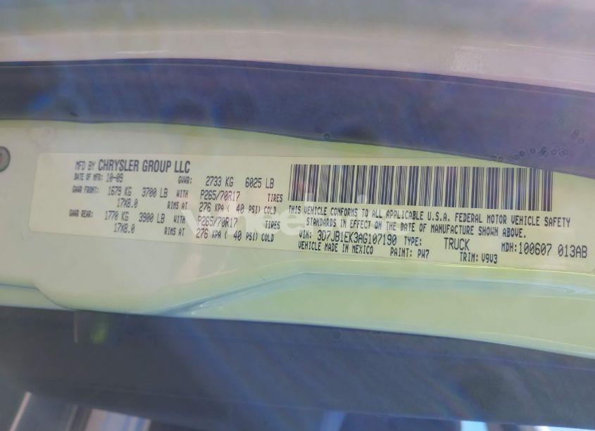 Photo 9 of 2010 Dodge Ram 1500 ST (VIN 3D7JB1EK3AG107190)