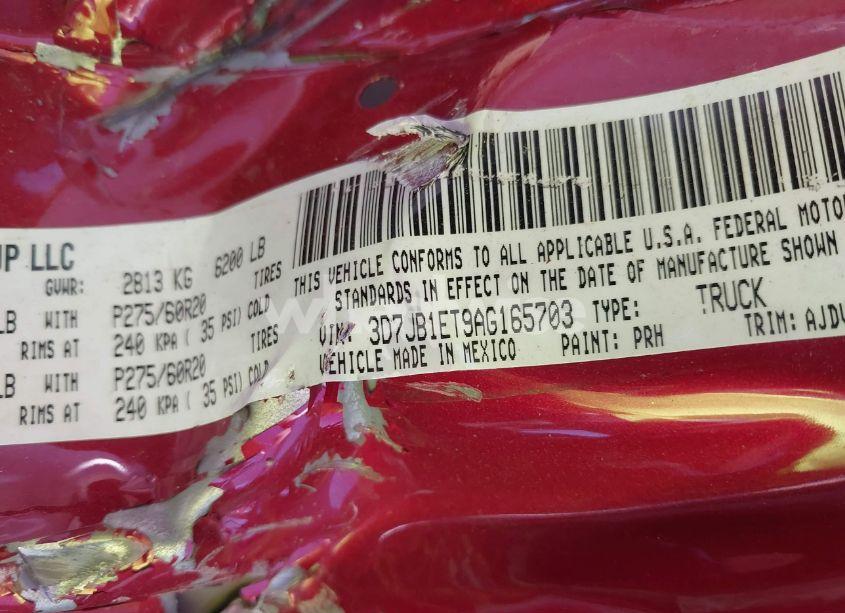 Photo 9 of 2010 Dodge Ram 1500 SLT/SPORT/TRX (VIN 3D7JB1ET9AG165703)