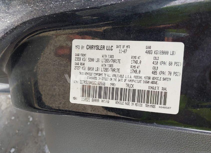 Photo 9 of 2008 Dodge Ram 2500 SLT/POWER WAGON (VIN 3D7KS28A58G162568)