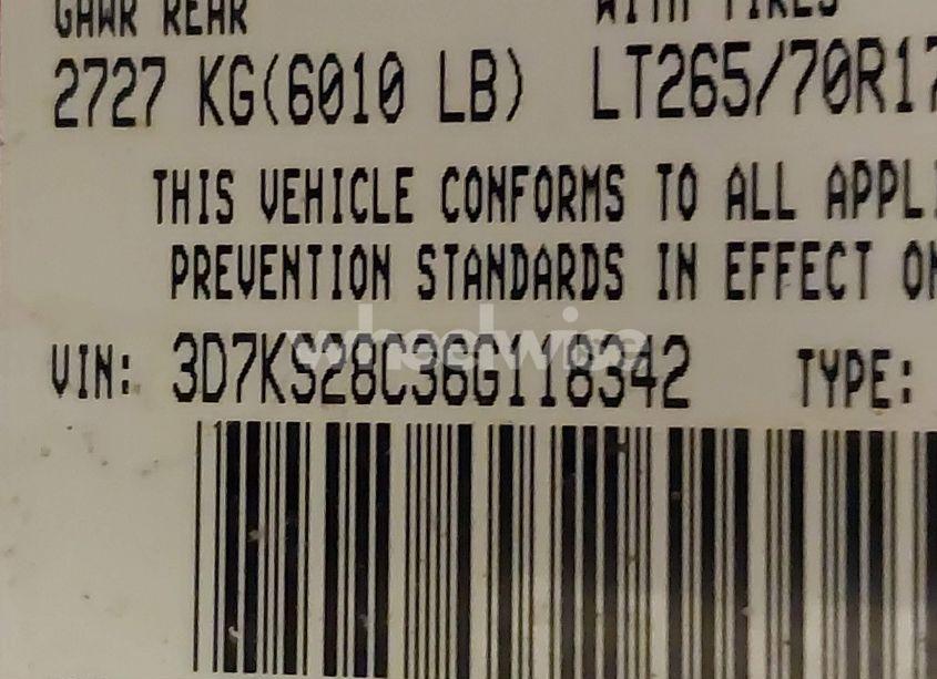 Photo 9 of 2006 Dodge Ram 2500 SLT/TRX4 OFF ROAD/SPORT/POWER WAGON (VIN 3D7KS28C36G118342)