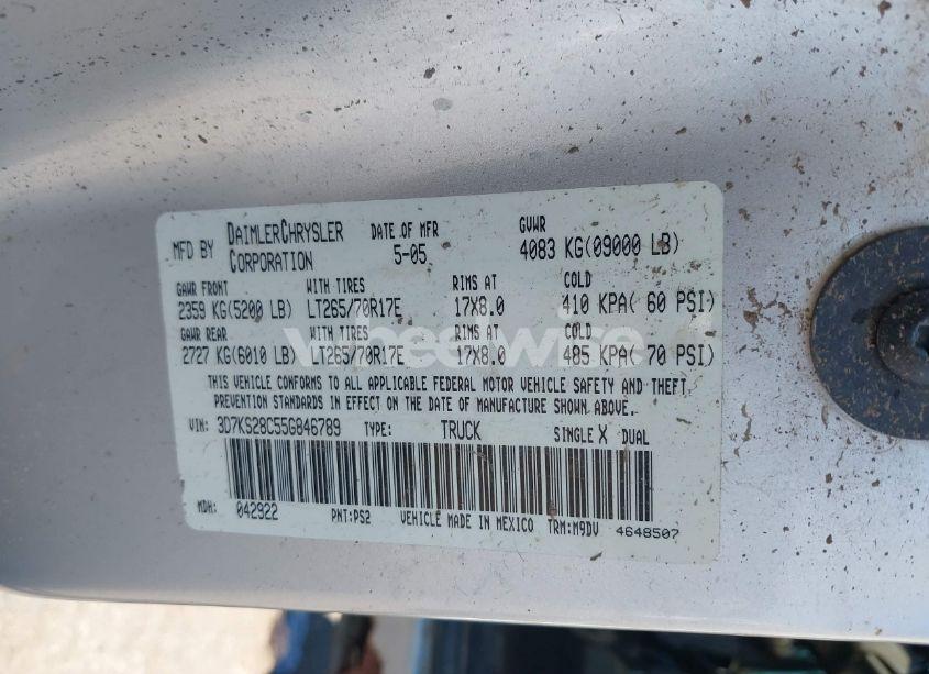 Photo 9 of 2005 Dodge Ram 2500 SLT/LARAMIE (VIN 3D7KS28C55G846789)