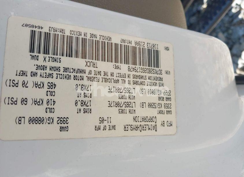 Photo 9 of 2006 Dodge Ram 2500 SLT/TRX4 OFF ROAD/SPORT/POWER WAGON (VIN 3D7KS28D26G179478)