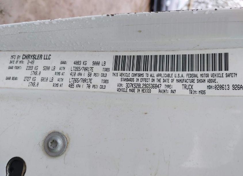 Photo 9 of 2009 Dodge Ram 2500 SLT (VIN 3D7KS28L29G536847)