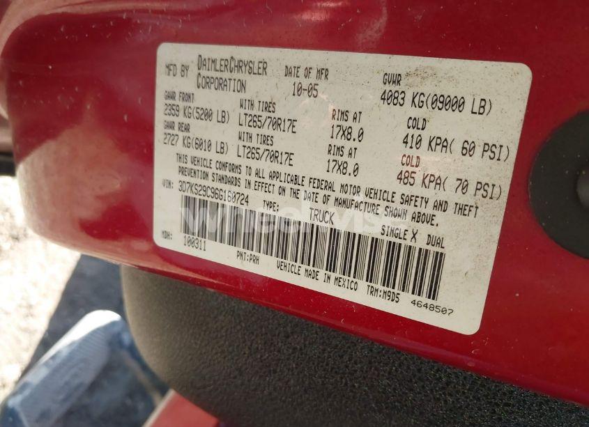 Photo 9 of 2006 Dodge Ram 2500 SLT (VIN 3D7KS29C96G160724)