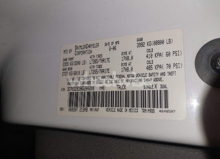 Photo 9 of 2006 Dodge Ram 2500 SLT (VIN 3D7KS29D96G284209)