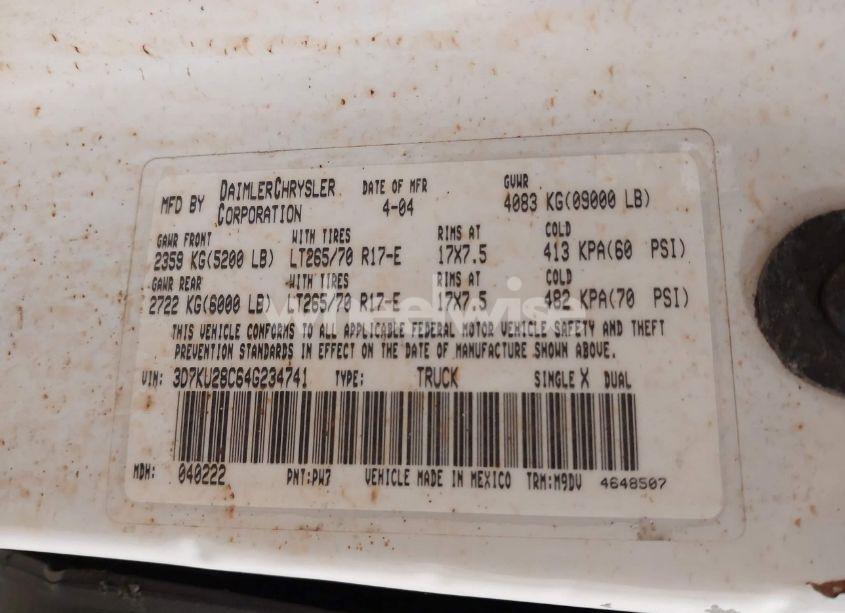 Photo 9 of 2004 Dodge Ram 2500 SLT/LARAMIE (VIN 3D7KU28C64G234741)