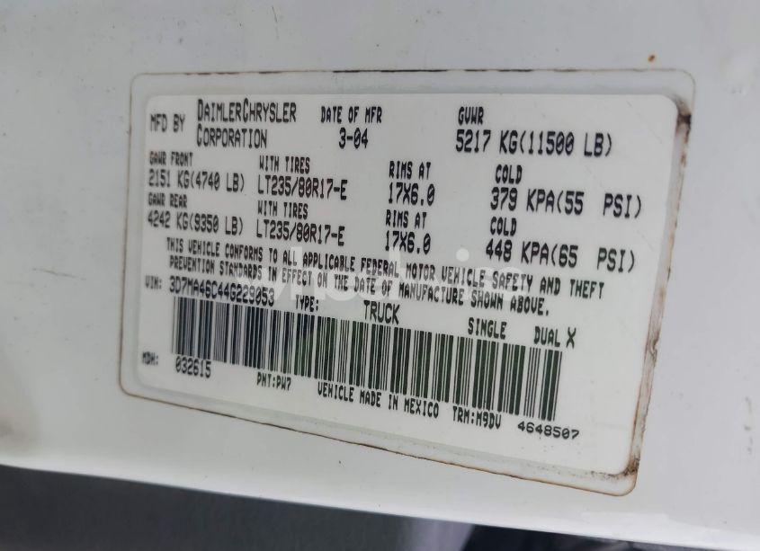 Photo 8 of 2004 Dodge Ram 3500 SLT/LARAMIE (VIN 3D7MA46C44G229053)