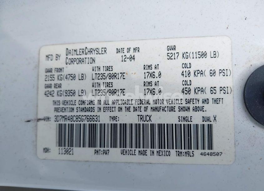 Photo 9 of 2005 Dodge Ram 3500 SLT/LARAMIE (VIN 3D7MR48C85G766631)