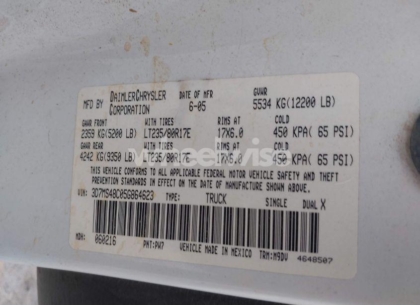 Photo 8 of 2005 Dodge Ram 3500 SLT/LARAMIE (VIN 3D7MS48C05G864623)