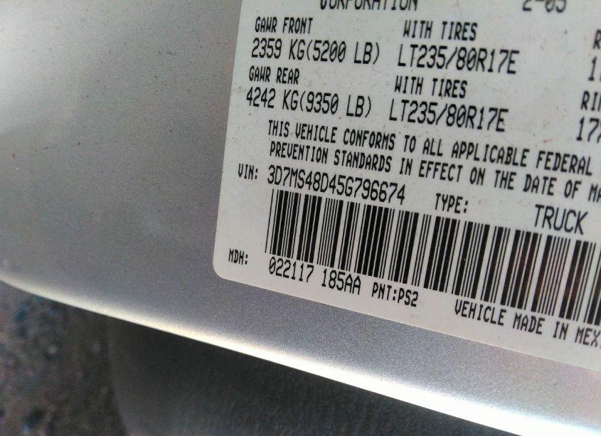 Photo 9 of 2005 Dodge Ram 3500 SLT/LARAMIE (VIN 3D7MS48D45G796674)