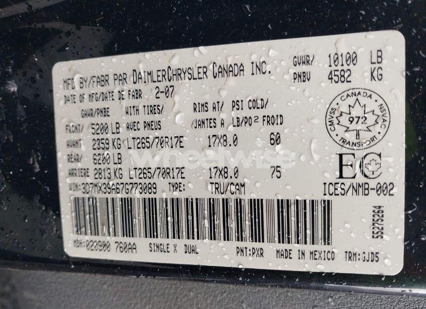 Photo 9 of 2007 Dodge Ram 3500 LARAMIE (VIN 3D7MX39A67G773089)