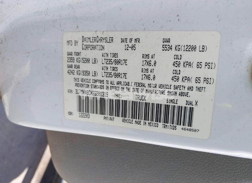 Photo 8 of 2006 Dodge Ram 3500 ST (VIN 3D7MX48CX6G201319)