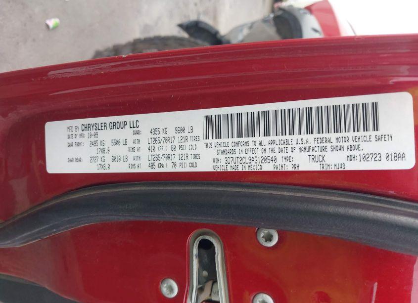 Photo 9 of 2010 Dodge Ram 2500 SLT (VIN 3D7UT2CL9AG120540)