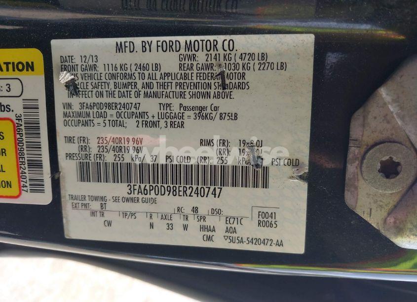 Photo 9 of 2014 Ford Fusion TITANIUM (VIN 3FA6P0D98ER240747)