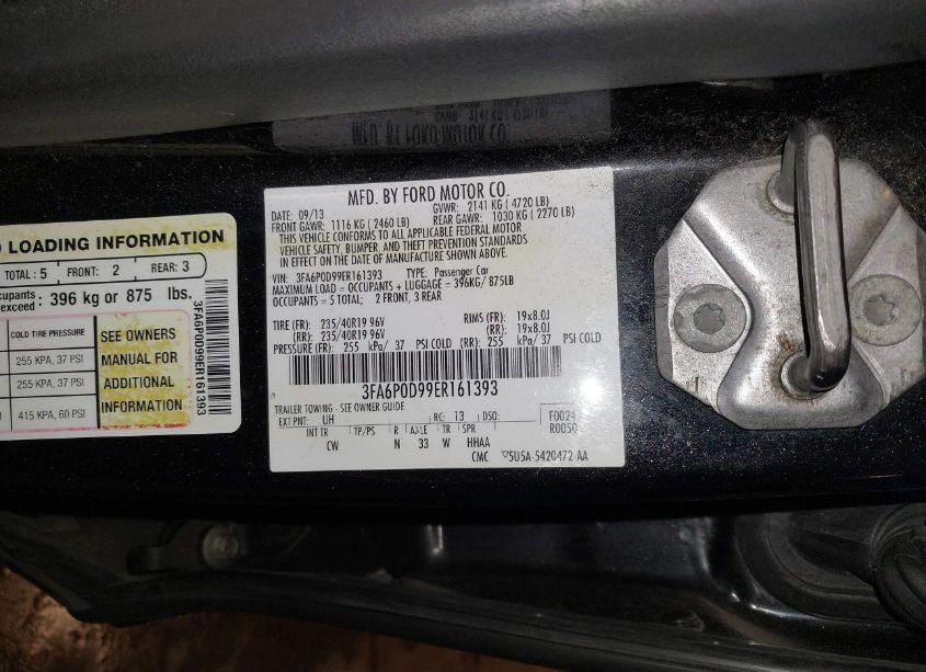 Photo 9 of 2014 Ford Fusion TITANIUM (VIN 3FA6P0D99ER161393)