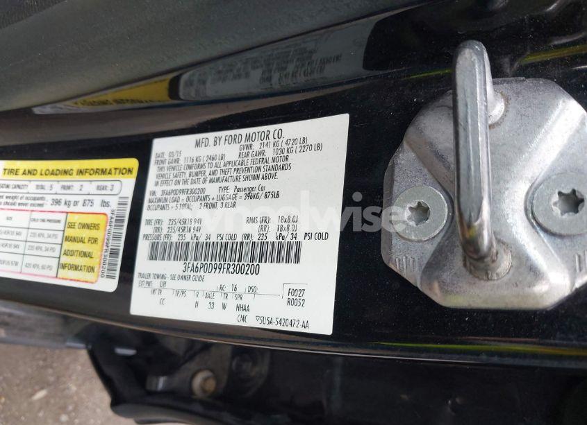 Photo 9 of 2015 Ford Fusion TITANIUM (VIN 3FA6P0D99FR300200)