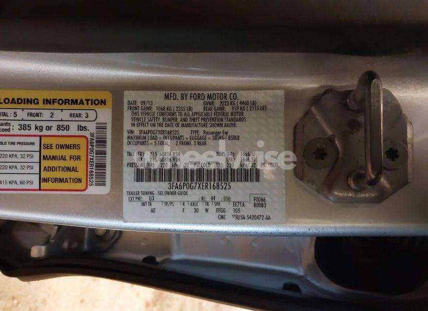 Photo 9 of 2014 Ford Fusion S (VIN 3FA6P0G7XER168525)