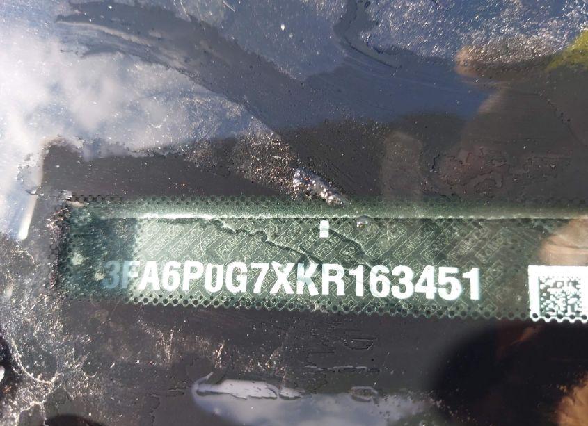 Photo 9 of 2019 Ford Fusion S (VIN 3FA6P0G7XKR163451)