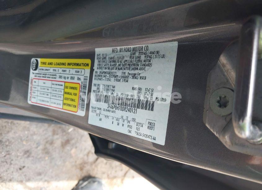 Photo 9 of 2013 Ford Fusion SE (VIN 3FA6P0H70DR240121)