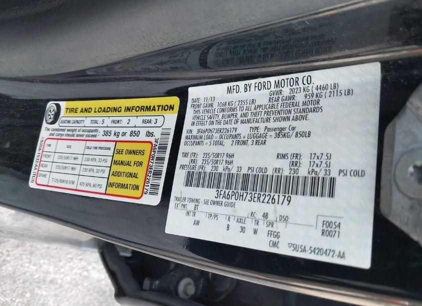 Photo 9 of 2014 Ford Fusion SE (VIN 3FA6P0H73ER226179)