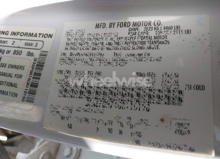 Photo 9 of 2016 Ford Fusion SE (VIN 3FA6P0H74GR110198)