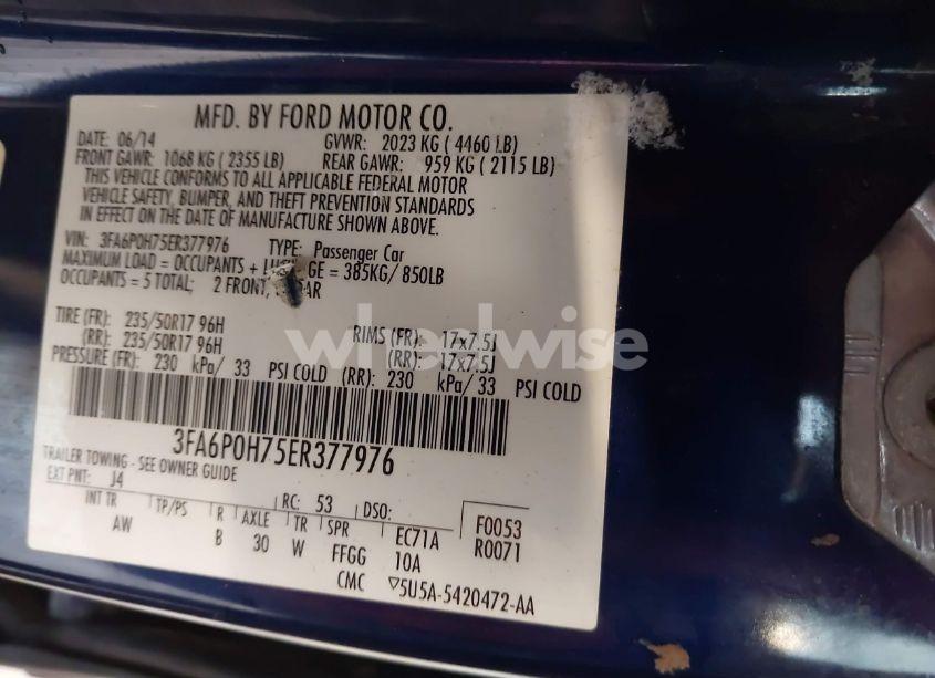 Photo 9 of 2014 Ford Fusion SE (VIN 3FA6P0H75ER377976)