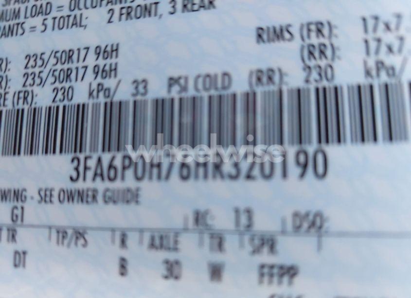 Photo 9 of 2017 Ford Fusion SE (VIN 3FA6P0H76HR320190)