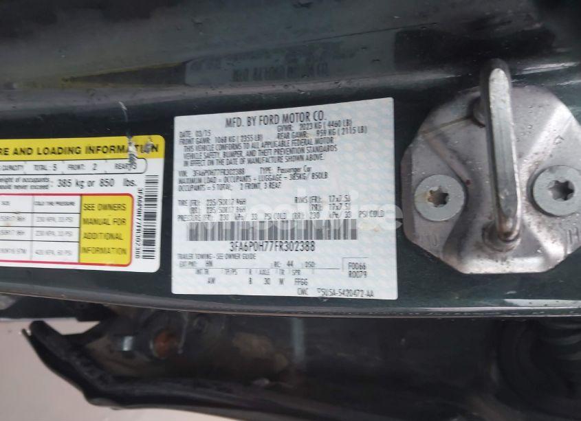 Photo 9 of 2015 Ford Fusion SE (VIN 3FA6P0H77FR302388)