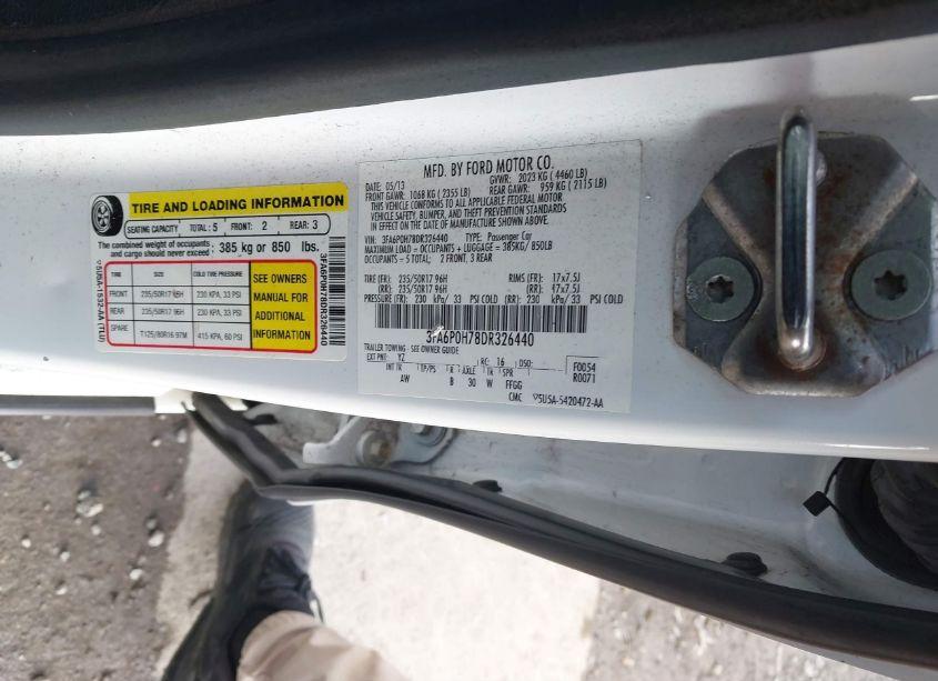 Photo 9 of 2013 Ford Fusion SE (VIN 3FA6P0H78DR326440)