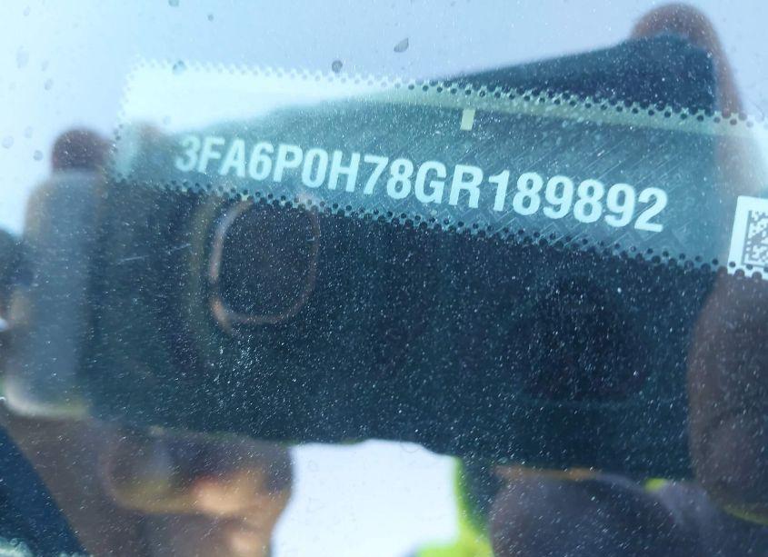 Photo 9 of 2016 Ford Fusion SE (VIN 3FA6P0H78GR189892)