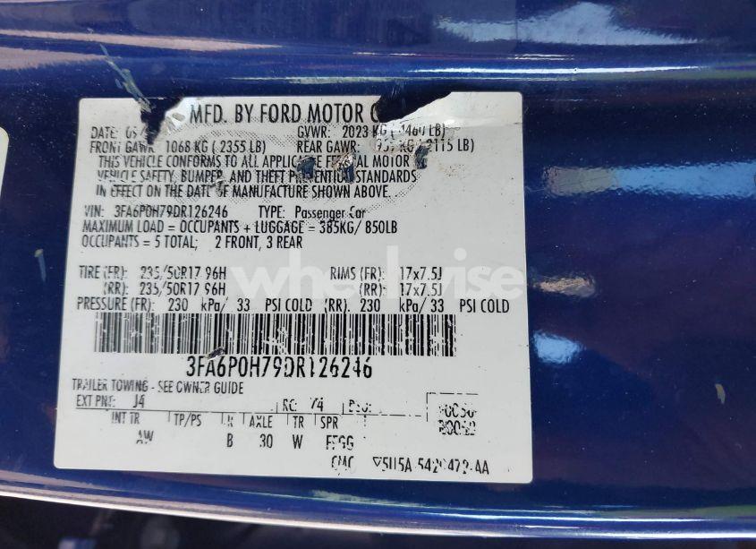 Photo 9 of 2013 Ford Fusion SE (VIN 3FA6P0H79DR126246)