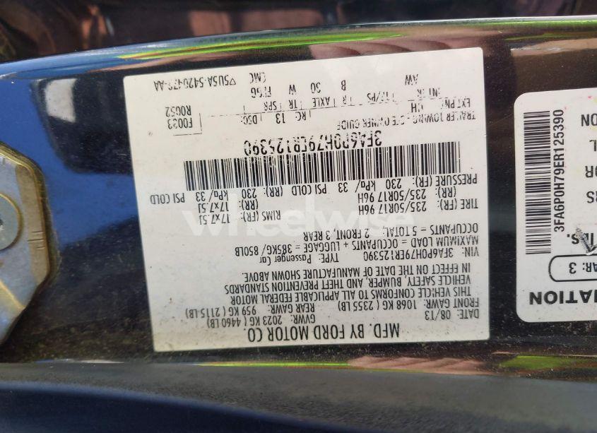 Photo 9 of 2014 Ford Fusion SE (VIN 3FA6P0H79ER125390)