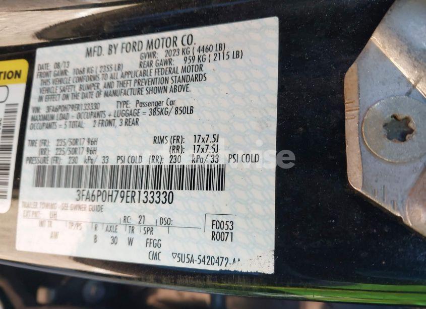 Photo 9 of 2014 Ford Fusion SE (VIN 3FA6P0H79ER133330)