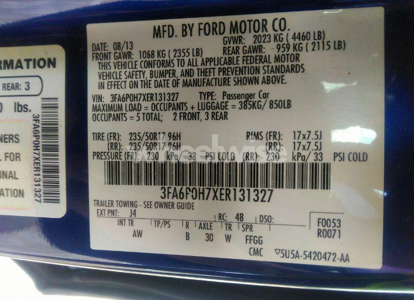 Photo 9 of 2014 Ford Fusion SE (VIN 3FA6P0H7XER131327)