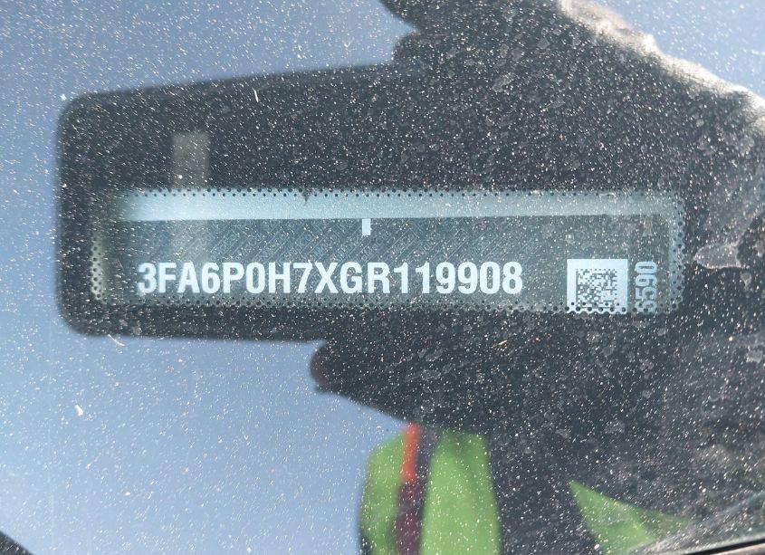 Photo 9 of 2016 Ford Fusion SE (VIN 3FA6P0H7XGR119908)