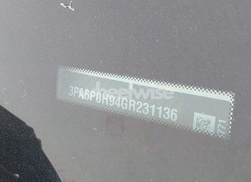 Photo 9 of 2016 Ford Fusion SE (VIN 3FA6P0H94GR231136)