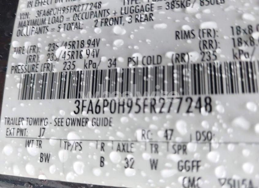 Photo 9 of 2015 Ford Fusion SE (VIN 3FA6P0H95FR277248)