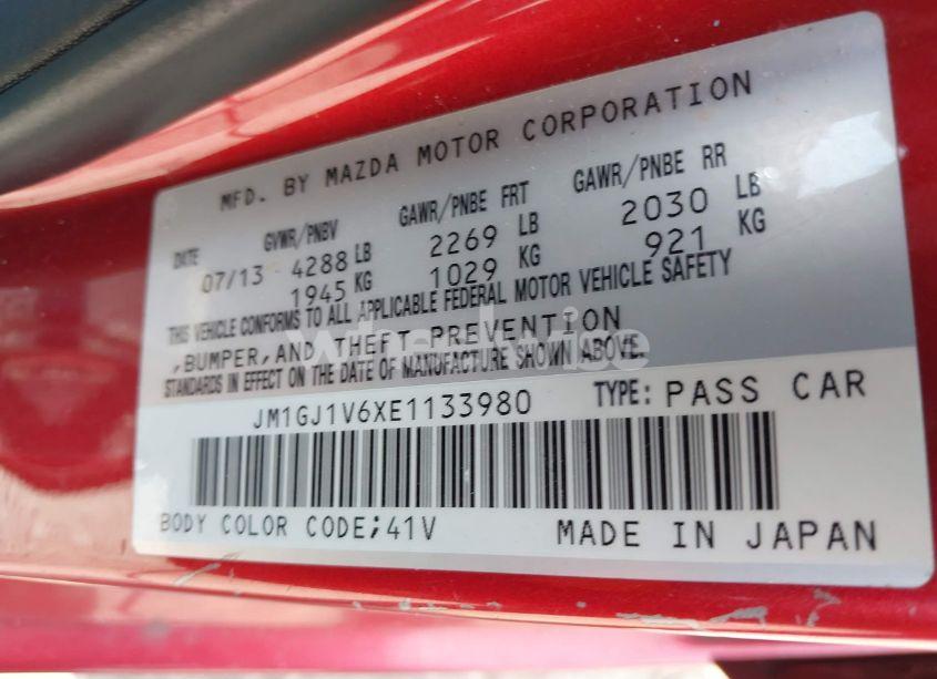 Photo 9 of 2014 Mazda Mazda6 I TOURING (VIN 3FA6P0H97DR******)