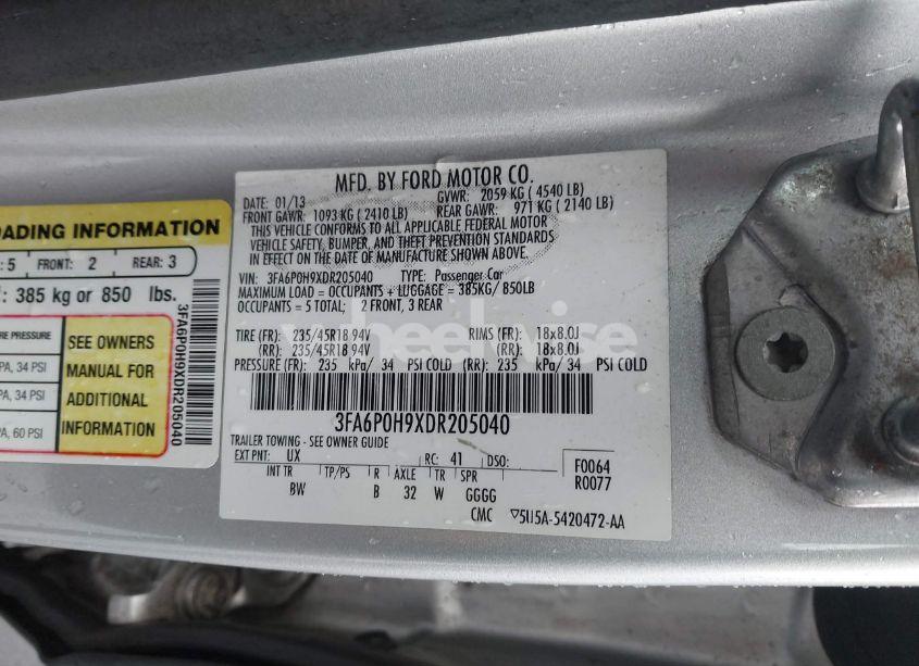Photo 9 of 2013 Ford Fusion SE (VIN 3FA6P0H9XDR205040)