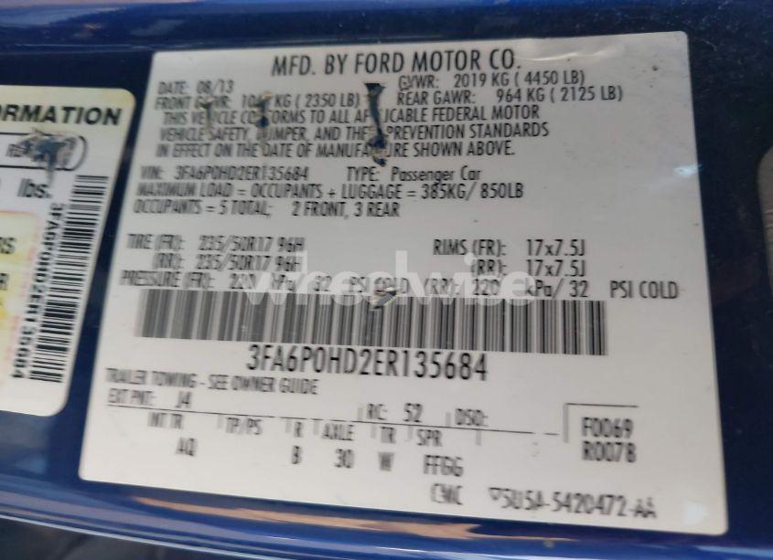 Photo 9 of 2014 Ford Fusion SE (VIN 3FA6P0HD2ER135684)
