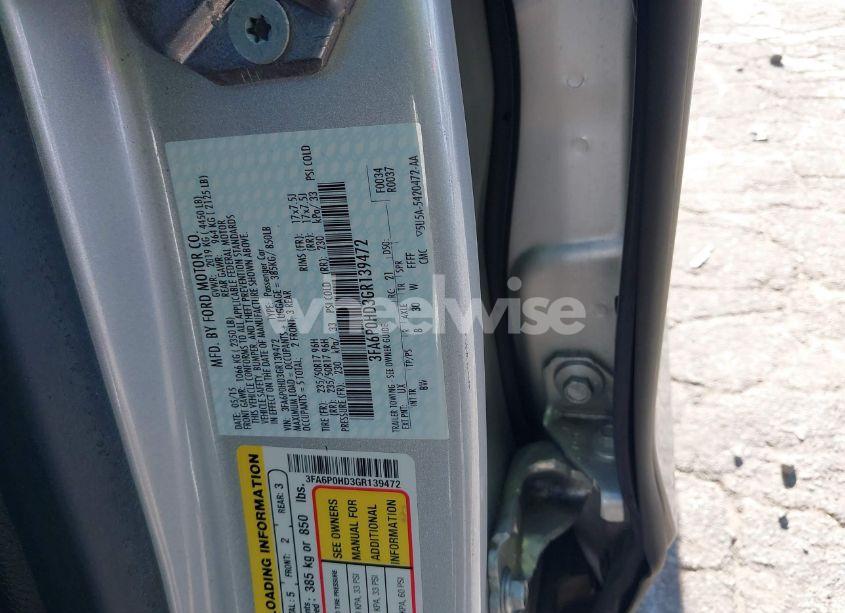 Photo 9 of 2016 Ford Fusion SE (VIN 3FA6P0HD3GR139472)