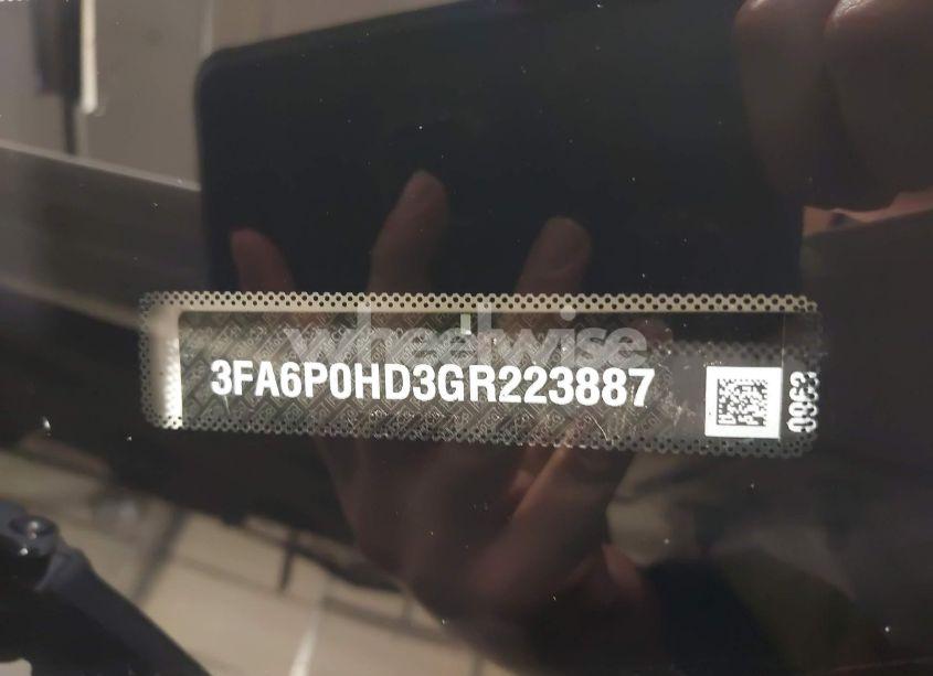 Photo 9 of 2016 Ford Fusion SE (VIN 3FA6P0HD3GR223887)