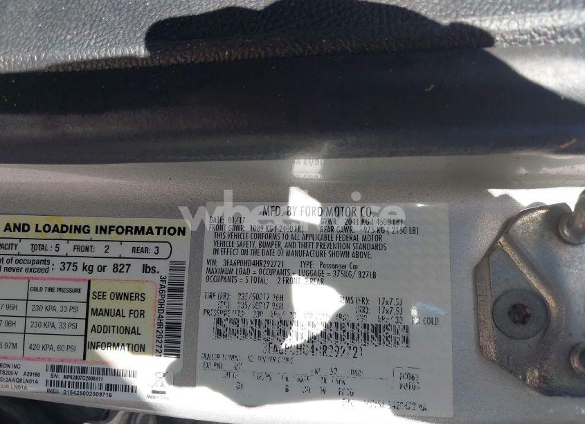 Photo 9 of 2017 Ford Fusion SE (VIN 3FA6P0HD4HR292721)