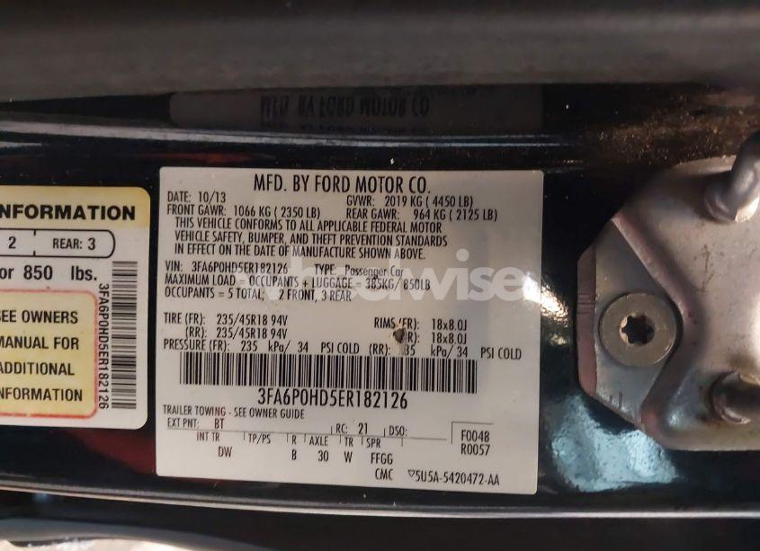Photo 9 of 2014 Ford Fusion SE (VIN 3FA6P0HD5ER182126)